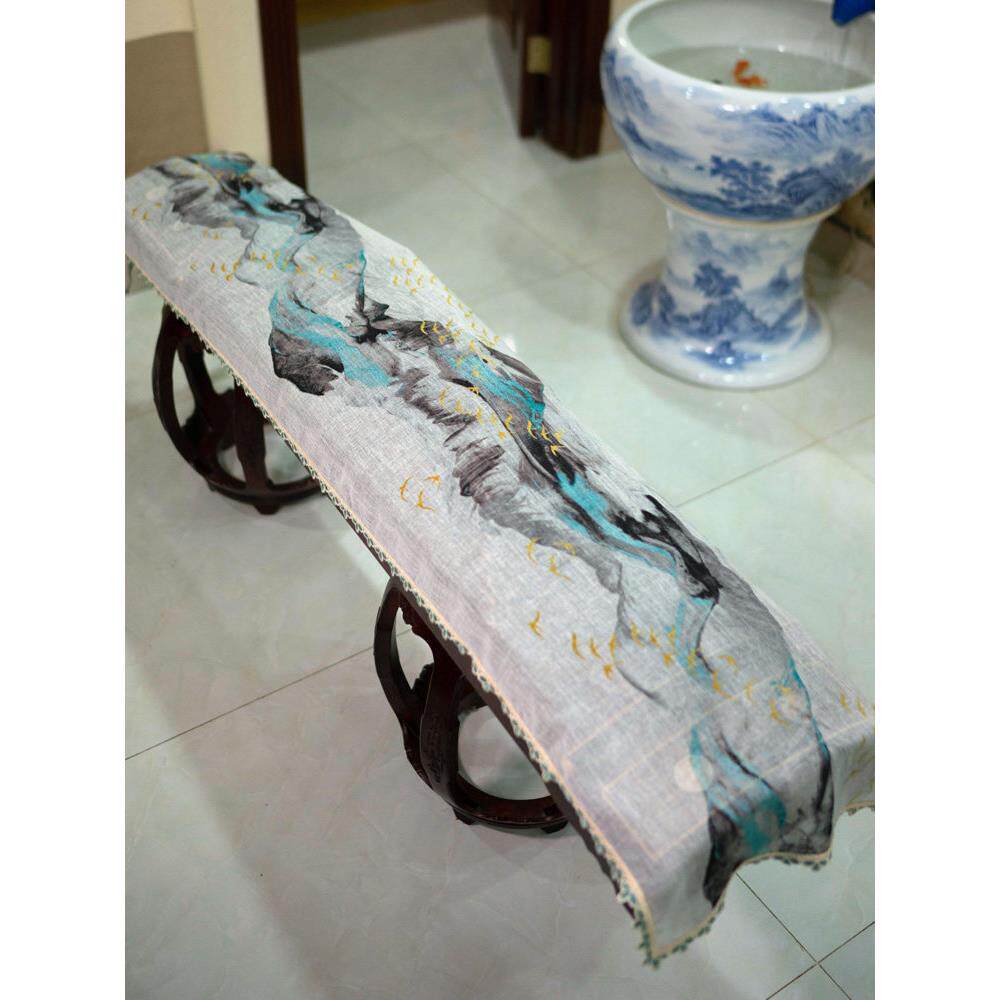 古筝琴钢琴罩防尘罩盖布轻纱水墨禅意中国风高档中式典雅简约布艺