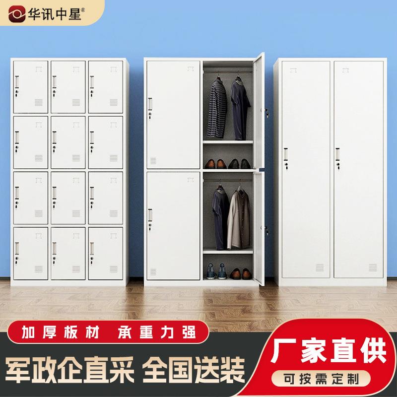 铁皮更衣柜工厂员工宿舍健身房储物柜二门四门钢制更衣柜鞋柜碗柜