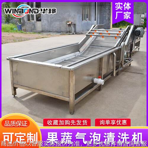 全自动果蔬气泡清洗机 不锈钢黄瓜金针菇清洗机 苹果清洗流水线
