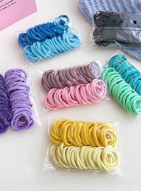 彩色无接缝发圈高弹力皮筋成人扎头发加粗发绳女绑发韩国简约头绳