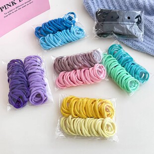 彩色无接缝发圈高弹力皮筋成人扎头发加粗发绳女绑发韩国简约头绳