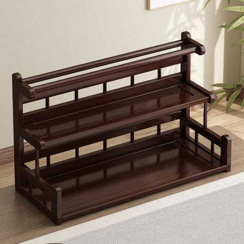 桌面博古架小型茶桌置物架中式茶具茶杯收纳架非实木紫砂壶展示架