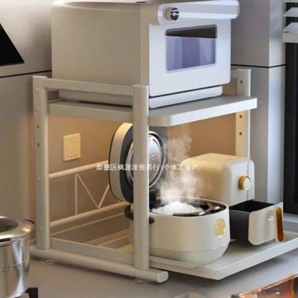 可抽拉电饭煲置物架厨房微波炉支架台面多功能电器锅烤箱收纳架子,厨房/烹饪用具,微波炉置物架,淘宝优惠券,粉丝福利购,淘宝优惠卷