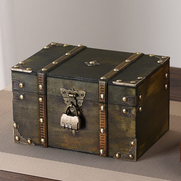 中式古风复古迷你小宝箱木质精致仿古带锁礼品装饰木箱藏宝百宝箱