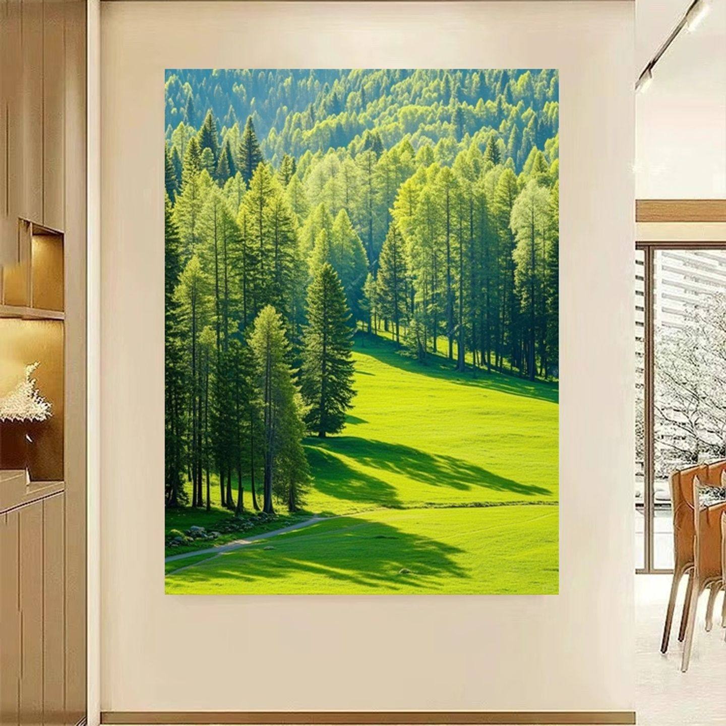 森林大树青山绿色自然风景墙贴山水画靠山招财玄关客厅书房自粘贴,家居饰品,软装墙贴,淘宝优惠券,粉丝福利购,淘宝优惠卷