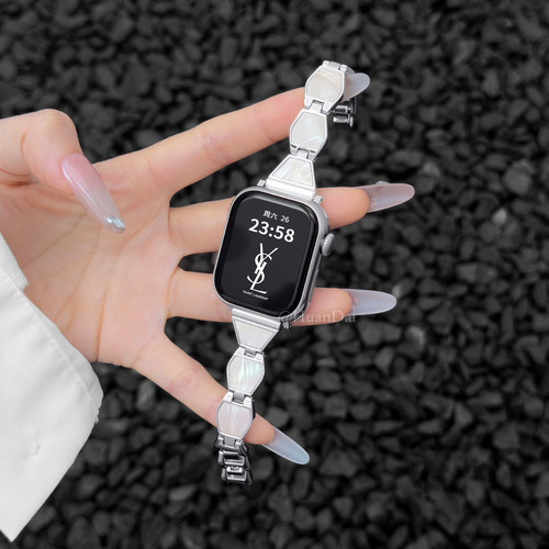 适用iwatch表带新款贝母女高级感