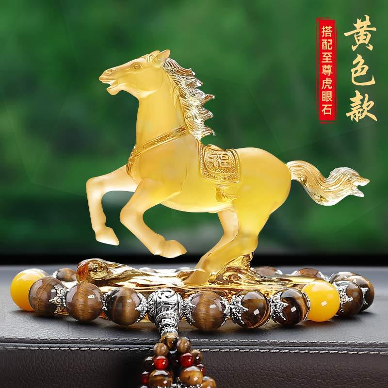 2024新款汽车内饰品车载摆件创意马到成功男士高级感中控台装饰品