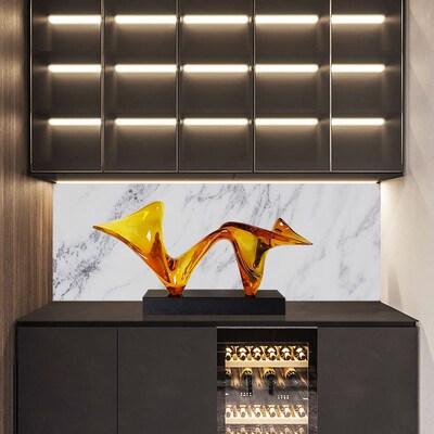 横向现代透明艺术装饰雕塑摆件售楼处酒店玄关商场办公室桌面摆件