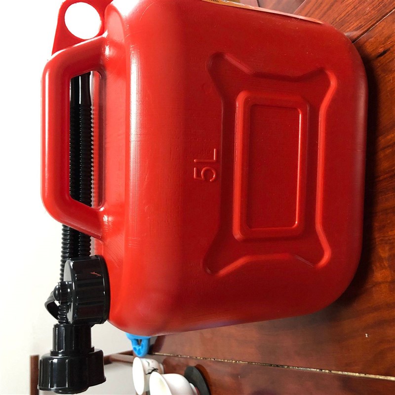 5升红色塑料油桶 加厚带刻度汽油桶塑料油壶油壶红色油桶PP外盖