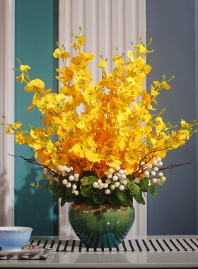 仿真花跳舞兰摆设花高品质插花客厅餐桌防真绢花室内W假花装饰花