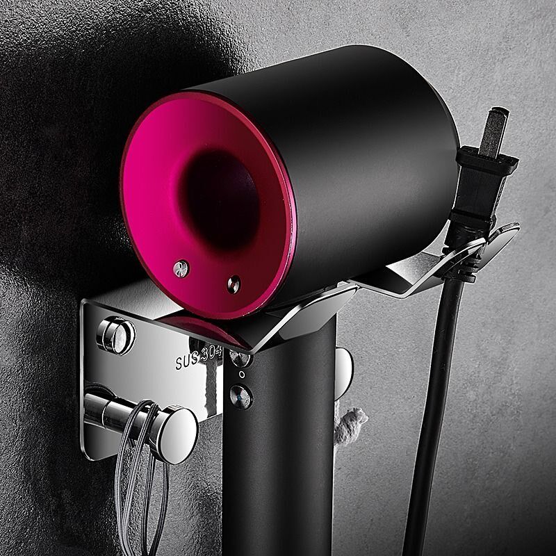 304不锈钢吹风机架免打孔风筒支架卫生间电吹风挂架浴室置物架子