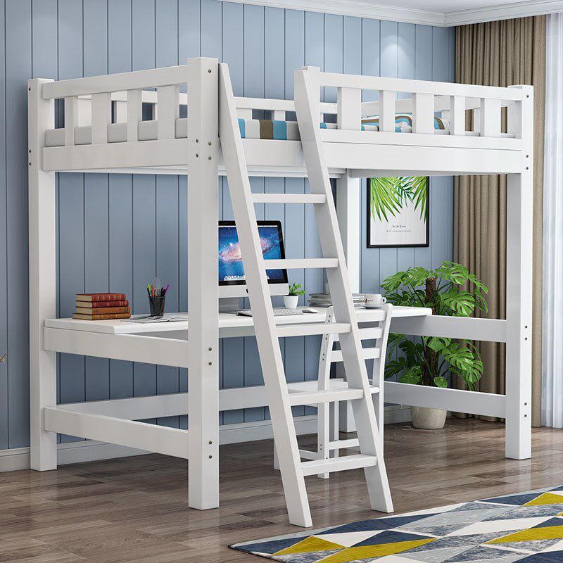 新款实木高架床单上层上床下桌高低床床架小户型省空间儿童双层床