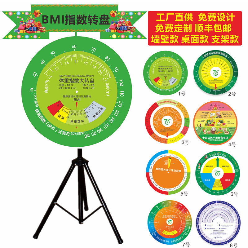 控疾BMI体重指数健康大转盘bmi转盘身高体重壁挂R式转盘bmi速查卡