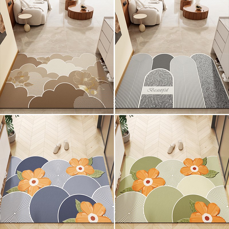 入户地垫2024新款可擦免洗进门口脚垫家用玄关门垫皮革可裁剪地毯