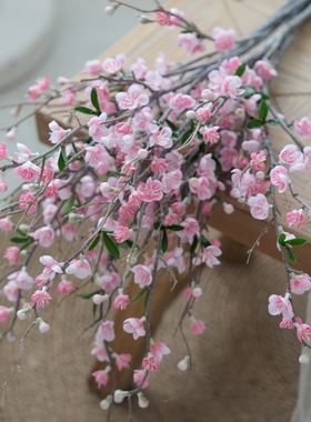 梅花枝假花摆件仿真花腊梅桃花客厅E茶几摆设冬梅花束中式家居装