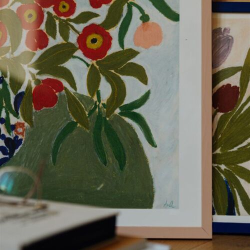 花朵宅寂风装饰画沙发背景卧室客厅餐厅花瓶现代简约挂画床头壁画