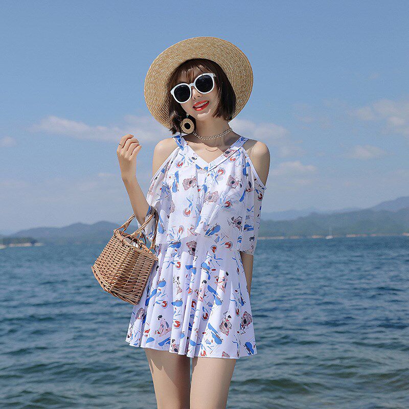 泳衣女款2024新款微胖女孩遮肉连体大码高级感分体保守温泉纯欲夏