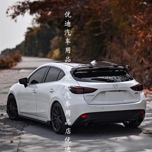 适用于14-25款j马自达3两厢昂克赛拉尾翼CX4CX5尾翼免打孔碳纤尾