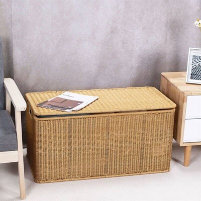 藤编收纳筐特大号编织竹编收纳箱草编收纳筐特大号衣物棉被整理箱