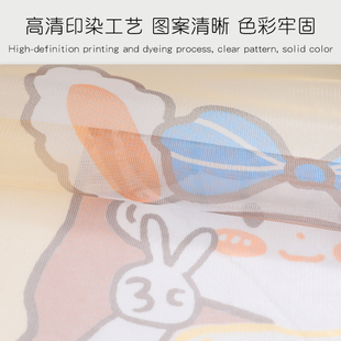 夏季防蚊纱网门帘子纱门子卡通静C音隔断防蚊虫防尘免打孔挂帘自