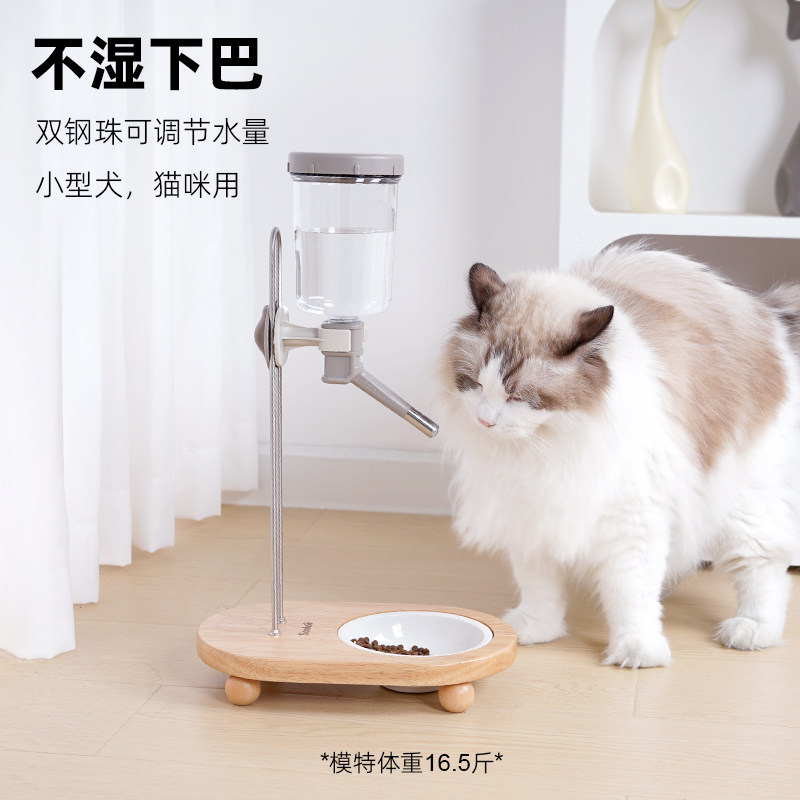 狗狗喝水器不湿嘴猫咪饮水机自动挂式悬挂陶瓷碗禾其水Z壶宠物用