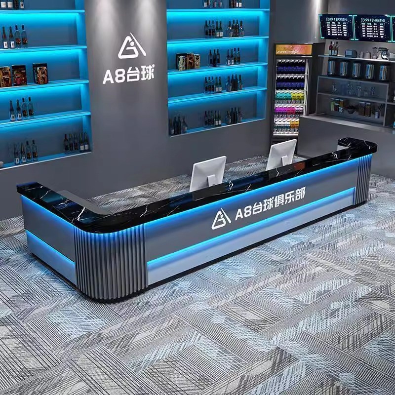 工业风台球厅前台接待台酒吧ktv吧台网咖健身房瑜伽馆烤漆收银台