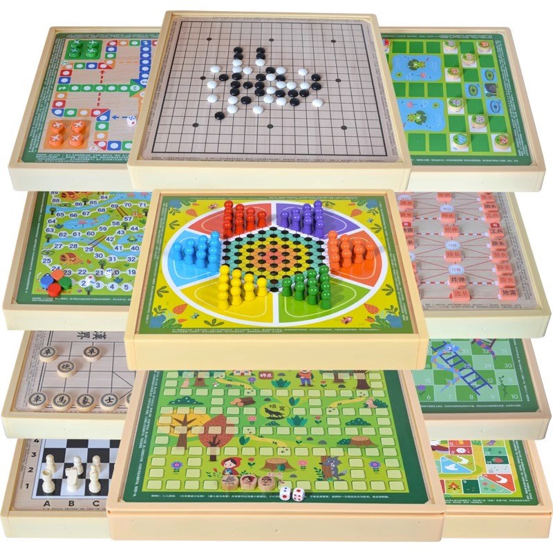 飞行棋儿童益智磁性大号二合一棋盘游戏国际象围棋学生五子棋跳棋