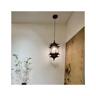宋代美学灯新中式仿古风房子灯古建筑六角凉亭吊灯茶室禅意餐厅灯