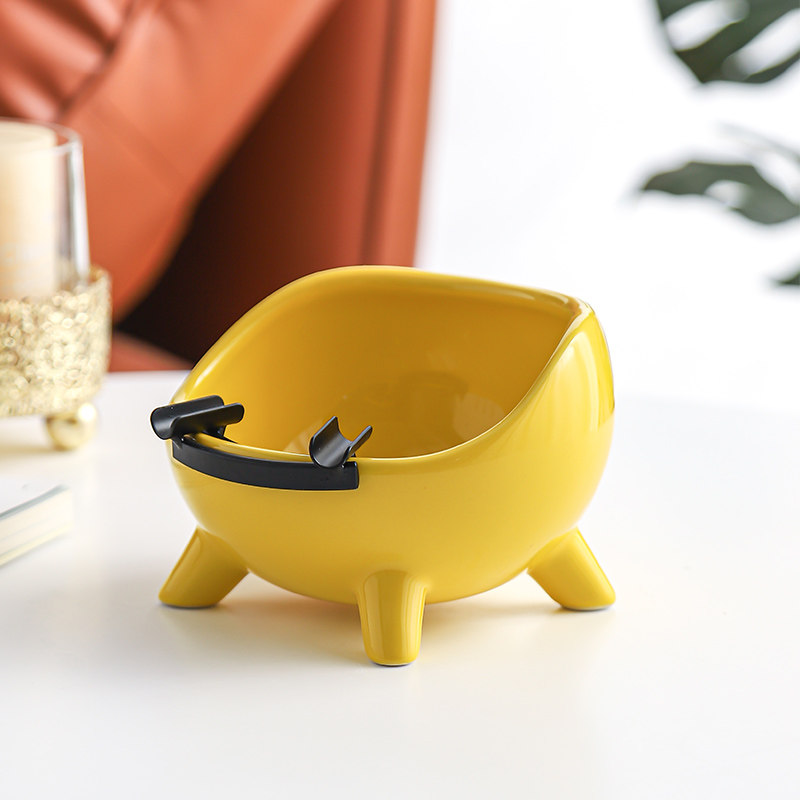 轻奢进门口鞋柜上玄关放钥匙首饰陶瓷收纳盒客厅桌面遥控摆件托盘