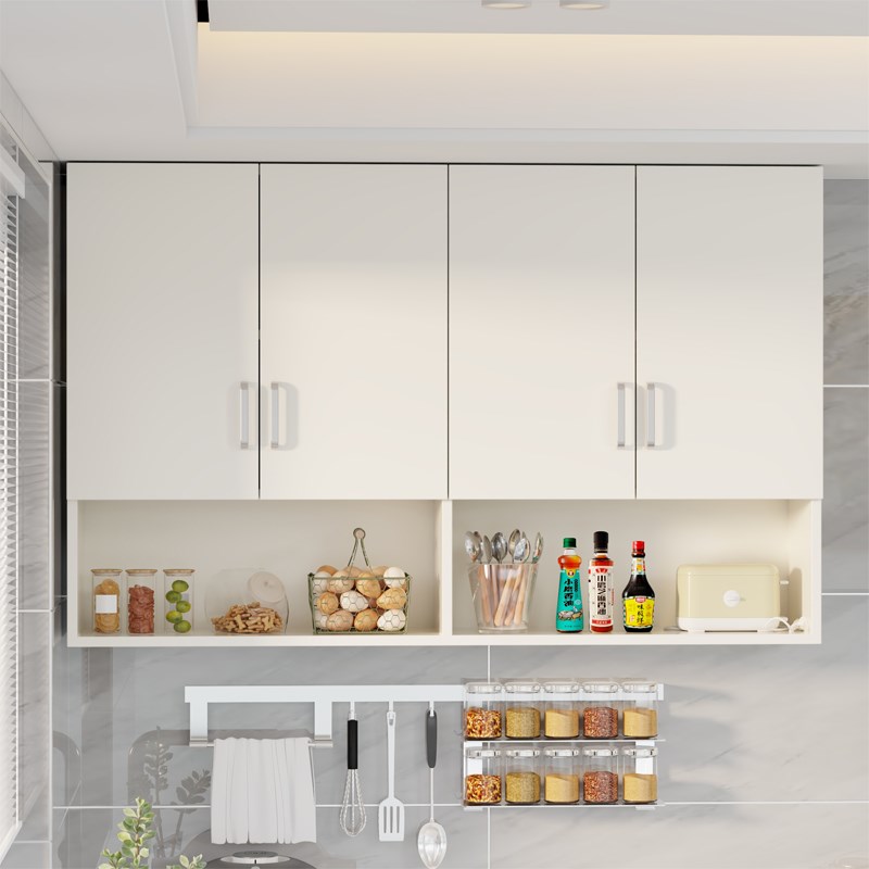 实木厨房吊柜墙壁柜橱柜卫生间浴室定制顶柜墙上置物柜阳台储物柜