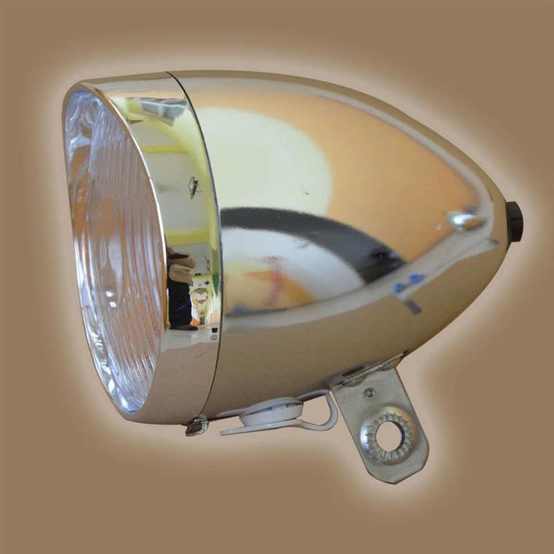 复古自行车前灯5LED锂电池可充电山地车童前叉灯碗组安装配件装饰