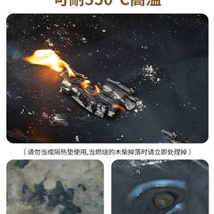 戶(hù)外野炊防火布隔火露營(yíng)阻耐高溫硅膠臺(tái)六角燃?jí)|子地墊火焚燒烤墊