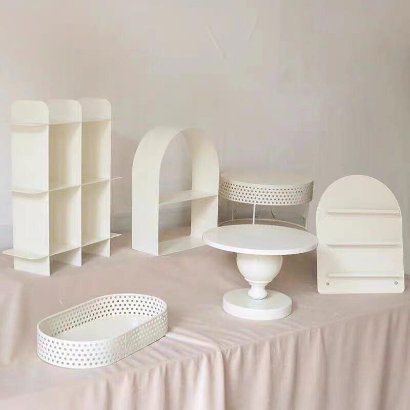 奶油风甜品台摆件展示架