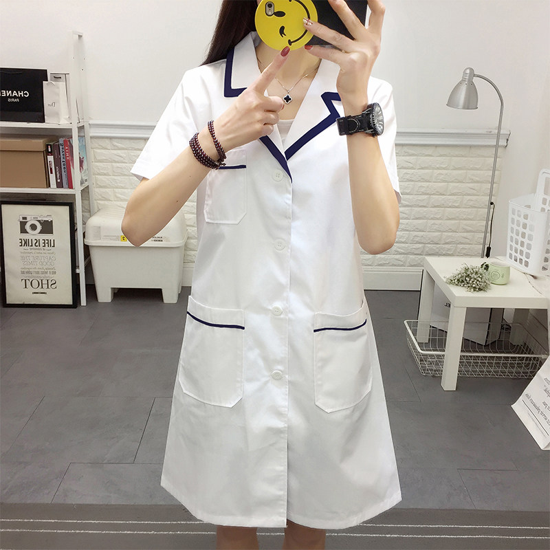 美容白大褂短袖工作服牙