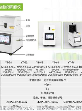 上海品拓 YT/YTLD2-4/32/48/64/96 多样组织/冷冻研叶YEX磨仪