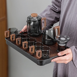 玻璃茶具套装 2024新款 家用功夫茶壶茶杯办M公室喝茶泡茶壶全套轻