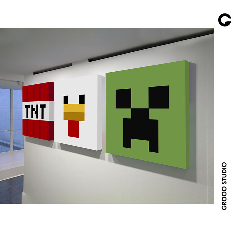 我的世界游戏装饰画电竞房间墙面卧室客厅挂画卡T通儿童房宿舍拼