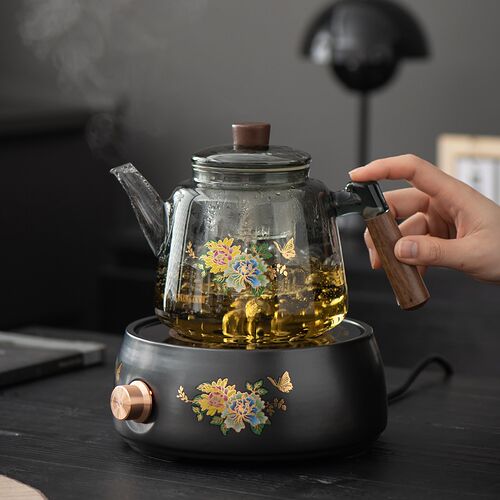 煮茶器黑晶炉提梁泡茶壶加t厚耐热玻璃煮茶壶2025款电热煮茶炉烧