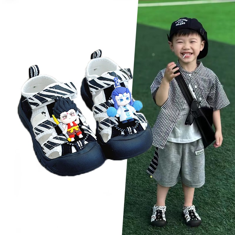 哪吒鞋子男童运动凉鞋2025夏季新款儿童鸳鸯溯溪鞋中小童宝宝沙滩