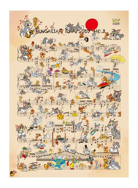 TOI图益猫和老鼠乐谱拼图成人1000片手工玩具匈牙利狂想曲第二号