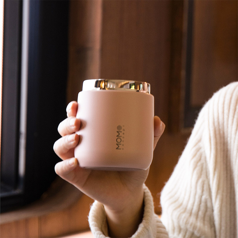 MOMO宽口保温杯迷你小巧女生高颜值咖啡便携随行水杯子3.16不锈钢