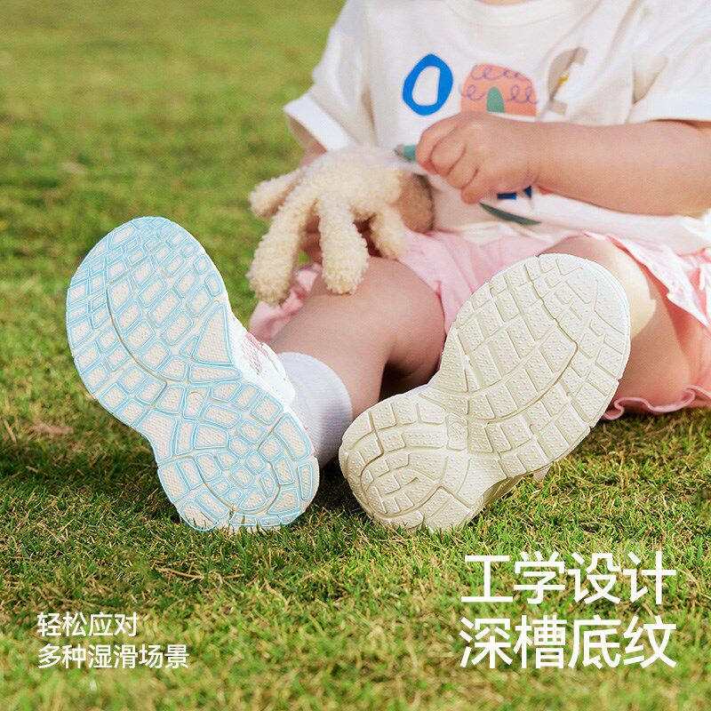 贝肽斯宝宝学步鞋夏季款网面透气男女儿童防滑软底婴幼儿机能鞋子
