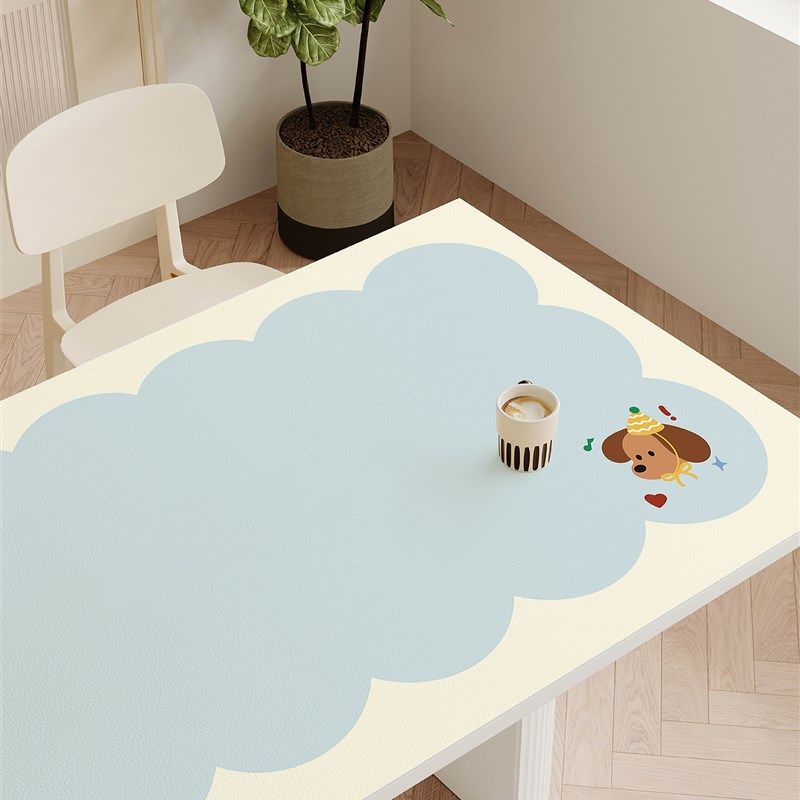 奶油风格高档皮革餐桌垫防水防油免洗桌布咖啡桌书桌桌面保护垫