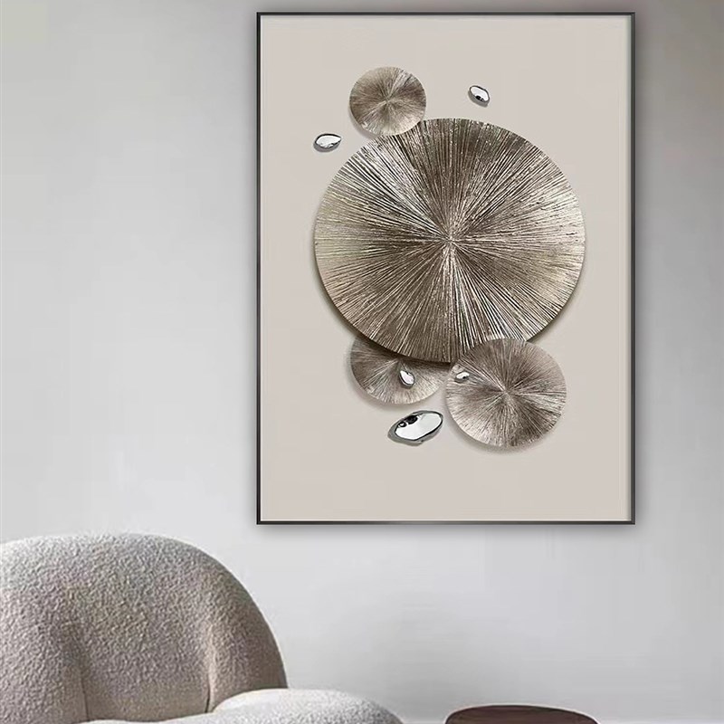 现代立体金箔画玄关餐厅卧室书房实物手工装饰画沙发背景墙壁画