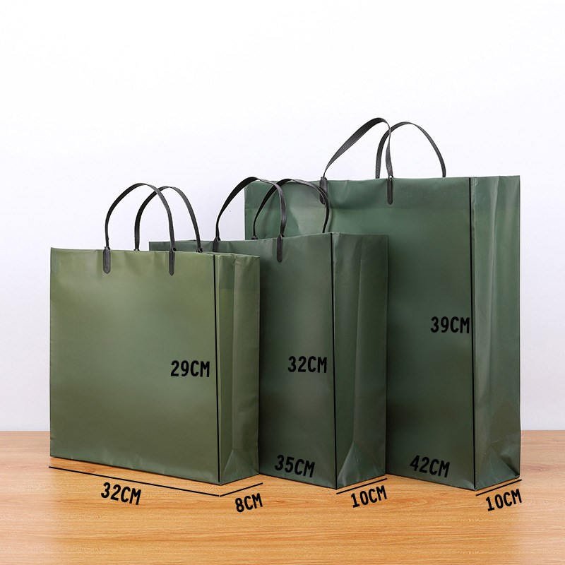 加厚加硬高大上立体塑料礼品袋 蓝子柄手提塑料服装袋