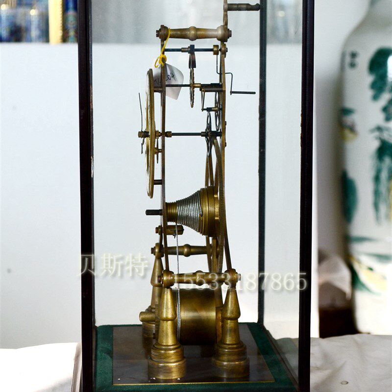 方骨架钟表欧式西洋机械座钟上弦仿古做旧台钟 装饰样板间