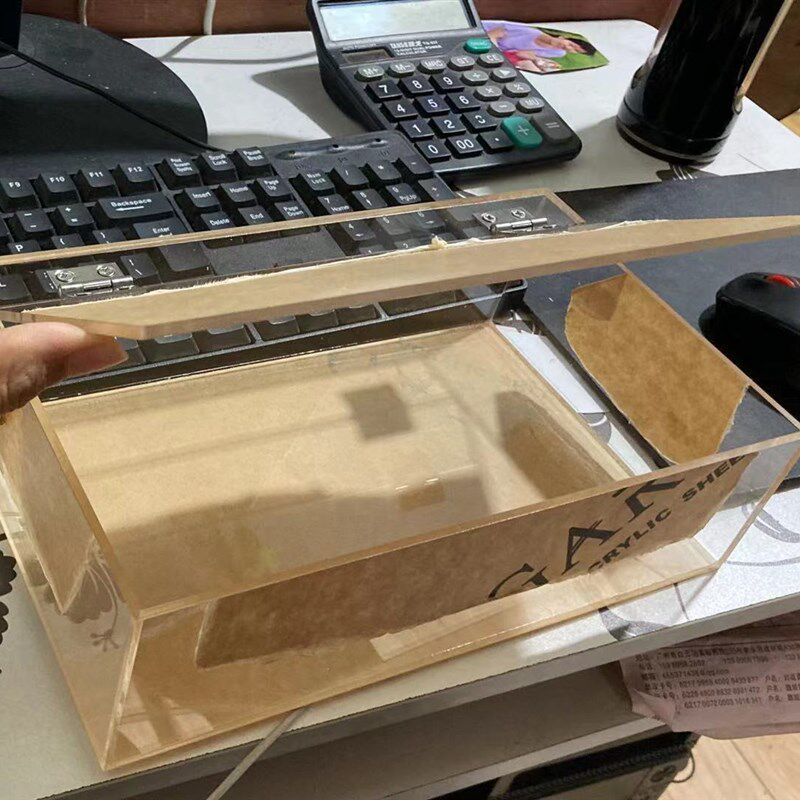 透明有机玻璃亚克力板防尘罩 翻盖带锁盒子 可加工订制定制 定做