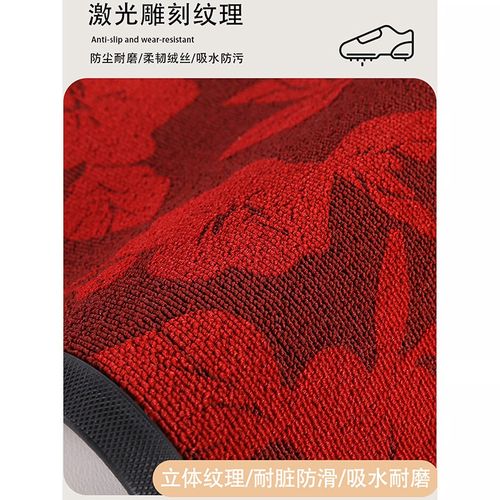 入户门地垫红色别墅大门口高端脚垫橡胶加厚防滑耐脏门垫高级地毯