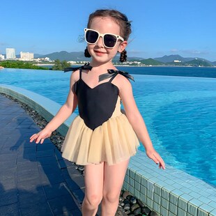 【送泳帽】女宝泳衣2岁夏季连体纱裙洋气可爱公主新款宝宝泳衣1岁