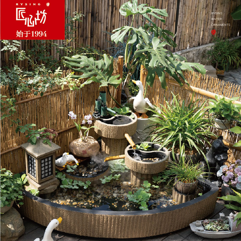 匠心坊入户花园景观装饰庭院流水摆件阳台鱼池造景假山喷泉水池,家居饰品,装饰摆件,淘宝优惠券,粉丝福利购,淘宝优惠卷